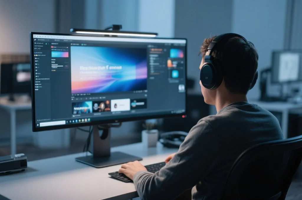 用户在桌面电脑上享受杏鑫的沉浸式娱乐体验